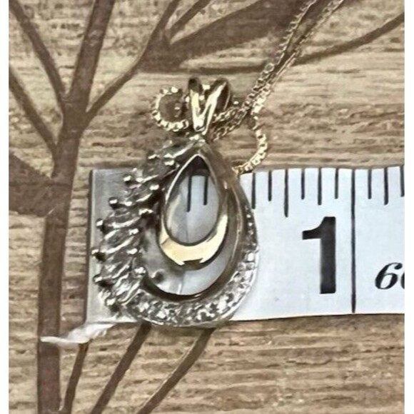 Ross Simons 925 Sterling Gold Vermeil White Topaz & Diamond 18" Necklace 4.5 gms - Picture 15 of 16